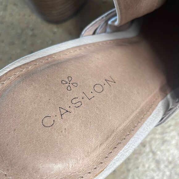 Caslon Martin Leather Open Toe Slingback Sandals 7 Bone - Picture 11 of 16